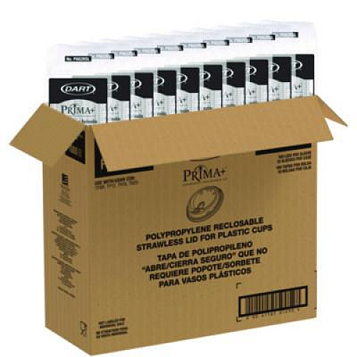 Dart Prima Strawless Plastic Lids, Fits 9 oz to 20 oz Cold Cups, Clear, 1,000/Carton (P662RSL)