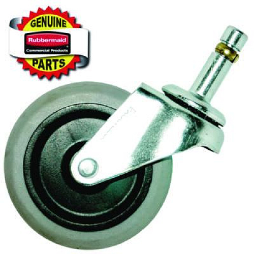 Rubbermaid Commercial 3" Swivel Caster, Grip Ring Stem, 3" Wheel, Black/Gray (2640M10000)