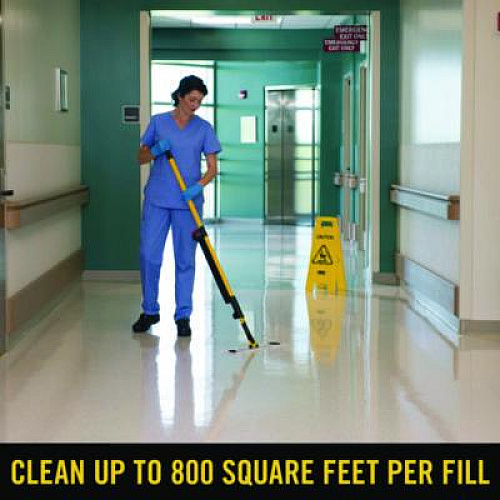 Rubbermaid Commercial HYGEN Pulse Microfiber Spray Mop System, 17" Microfiber Head, 52" Yellow Plastic Handle (1835528)