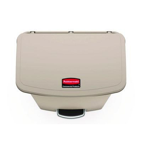 Rubbermaid Commercial Streamline Resin Step-On Container, Front Step Style, 18 gal, Polyethylene, Beige (1883460)
