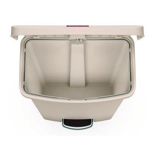 Rubbermaid Commercial Streamline Resin Step-On Container, Front Step Style, 18 gal, Polyethylene, Beige (1883460)