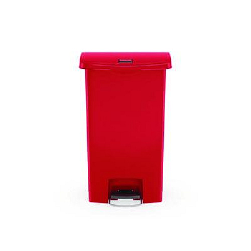 Rubbermaid Commercial Streamline Resin Step-On Container, Front Step Style, 13 gal, Polyethylene, Red (1883566)