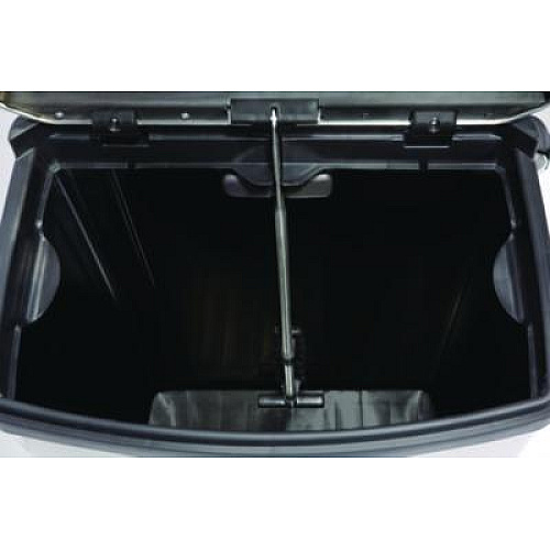 Rubbermaid Commercial Slim Jim Stainless Steel Step-On Container, Front Step Style, 24 gal, Stainless Steel, Black (1901999)