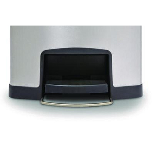 Rubbermaid Commercial Slim Jim Stainless Steel Step-On Container, Front Step Style, 24 gal, Stainless Steel, Black (1901999)