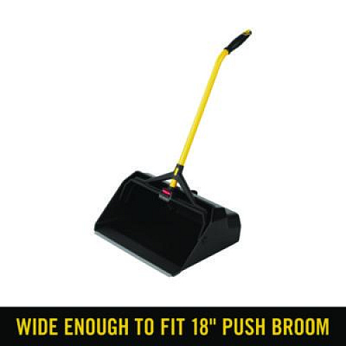 Rubbermaid Commercial Maximizer Heavy-Duty Stand Up Debris Pan, 20.44w x 29h, Plastic, Yellow/Black (2018781)