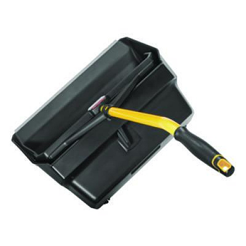 Rubbermaid Commercial Maximizer Heavy-Duty Stand Up Debris Pan, 20.44w x 29h, Plastic, Yellow/Black (2018781)