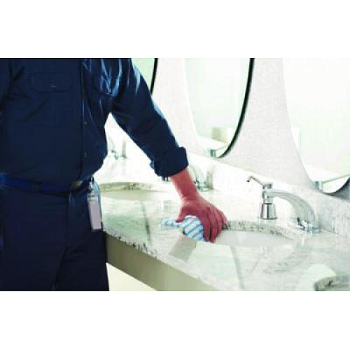 Rubbermaid Commercial HYGEN Disposable Microfiber Cleaning Cloths, 12 x 12, White/Blue Stripe, 600/Carton (2134283)