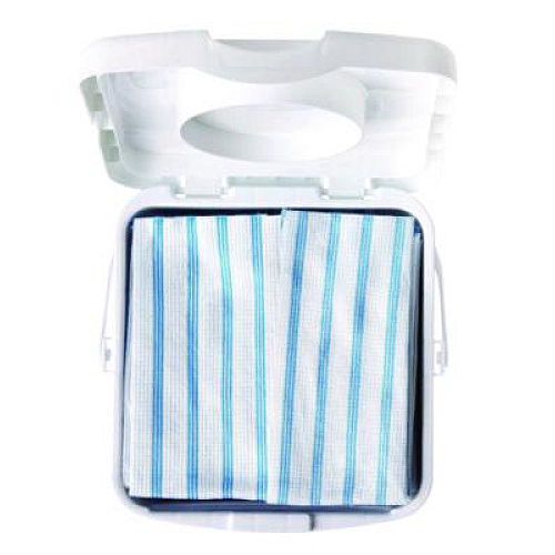 Rubbermaid Commercial HYGEN Disposable Microfiber Cleaning Cloths, 12 x 12, White/Blue Stripe, 600/Carton (2134283)