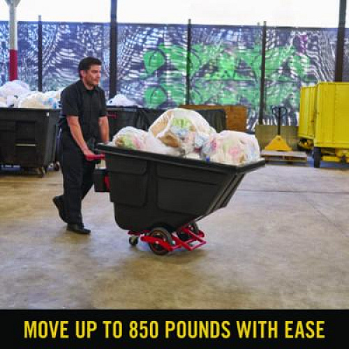 Rubbermaid Commercial 0.5 cu yd Motorized Roto Tilt Truck, 850 lb Capacity, Black (2173519)