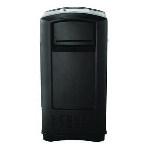 Rubbermaid Commercial Plaza Jr. Container, 35 gal, Plastic, Black (9P90BLA)