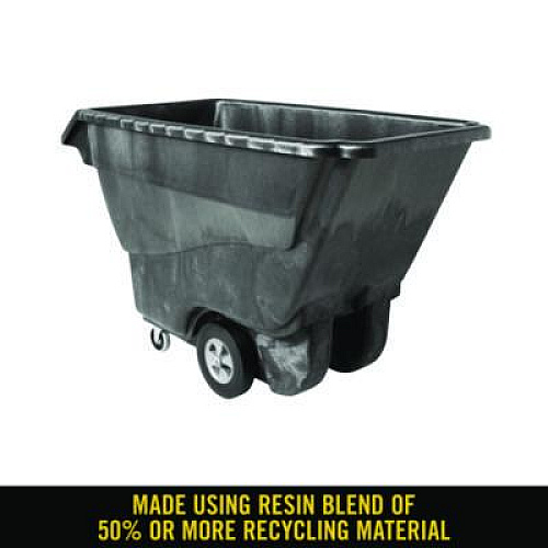 Rubbermaid Commercial 1 cu yd Structural Foam Tilt Truck, Standard Duty, 1,250 lb Capacity, Black (9T15BLA)