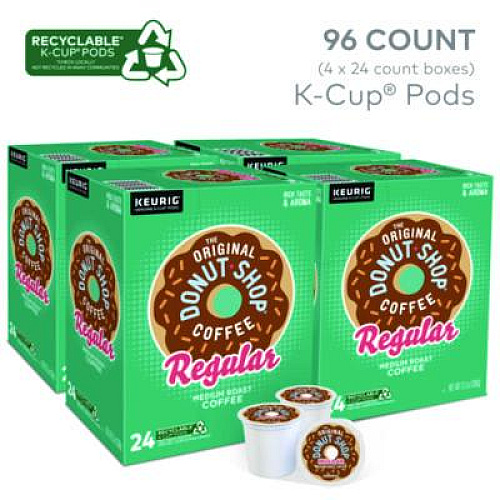 The Original Donut Shop Donut Shop Coffee K-Cups, Regular, 96/Carton (60052101CT)
