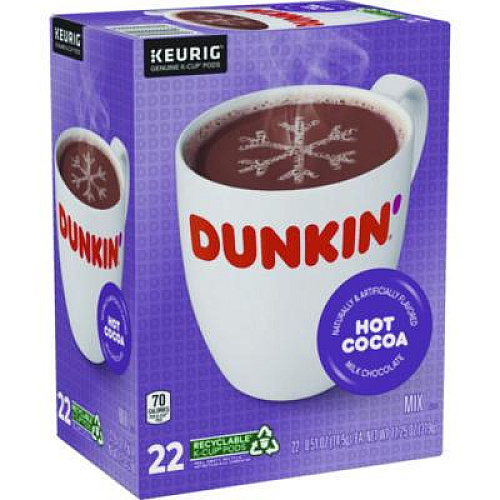 Dunkin' Milk Chocolate Hot Cocoa K-Cup Pods, 22/Box (1261)