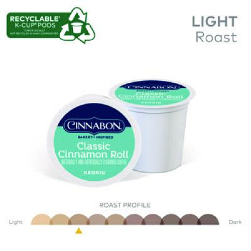 Cinnabon Classic Cinnamon Roll Coffee K-Cups, 24/Box (6305)