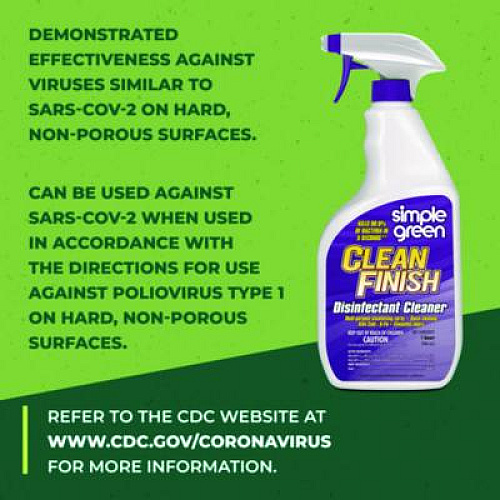 Simple Green Clean Finish Disinfectant Cleaner, Herbal, 32 oz Spray Bottle, 12/Carton (01032)
