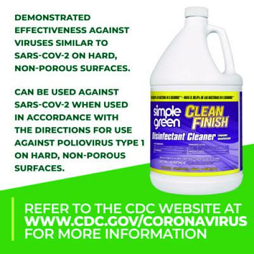 Simple Green Clean Finish Disinfectant Cleaner, 1 gal Bottle, Herbal (01128EA)