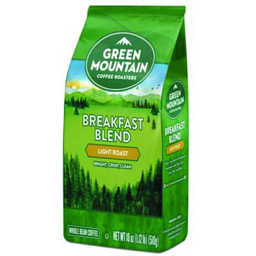 Green Mountain Coffee Breakfast Blend Whole Bean Coffee, 18 oz Bag (7567EA)