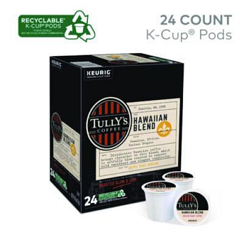 Tully's Coffee Hawaiian Blend Coffee K-Cups, 24/Box (6606)