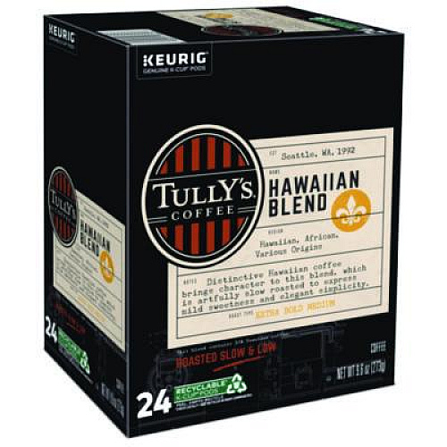 Tully's Coffee Hawaiian Blend Coffee K-Cups, 96/Carton (6606CT)