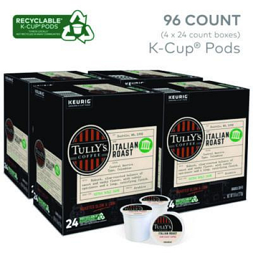 Tully's Coffee Italian Roast Coffee K-Cups, 96/Carton (193019CT)