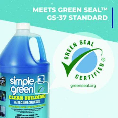Simple Green Clean Building Glass Cleaner Concentrate, Unscented, 1gal Bottle, 2/Carton (11301)