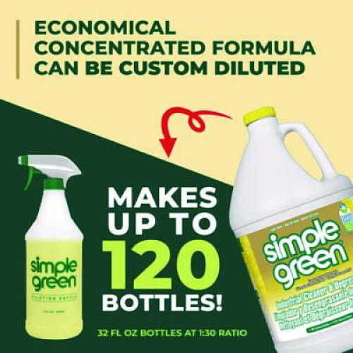 Simple Green Industrial Cleaner and Degreaser, Concentrated, Lemon, 1 gal Bottle, 6/Carton (14010)
