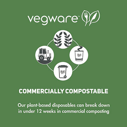 Vegware 62-Series Compostable Hot Cups, 4 oz, Paper, White, 1,000/Carton (LV4G)