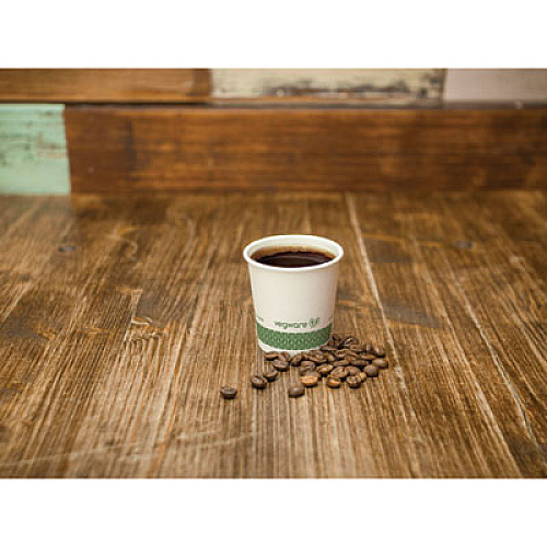 Vegware 62-Series Compostable Hot Cups, 4 oz, Paper, White, 1,000/Carton (LV4G)