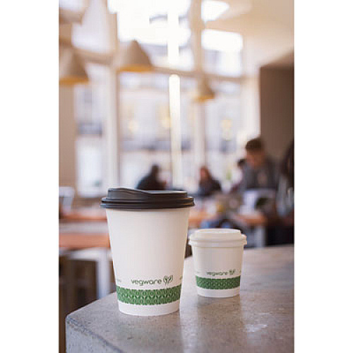 Vegware 62-Series Compostable Hot Cups, 4 oz, Paper, White, 1,000/Carton (LV4G)
