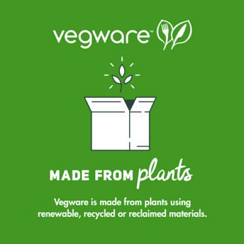 Vegware Soup Containers, 8 oz, 3.5" Diameter x 2.4" h, White/Green, Paper, 1,000/Carton (SC08G)