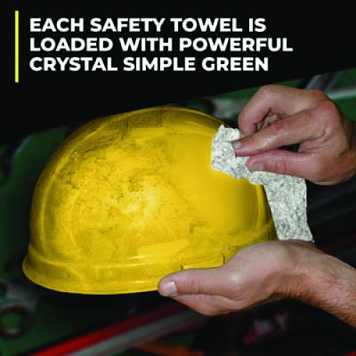 Simple Green Safety Towels, 1-Ply, 10 x 12, White, Unscented, 75/Canister, 6 Canisters/Carton (13351CT)