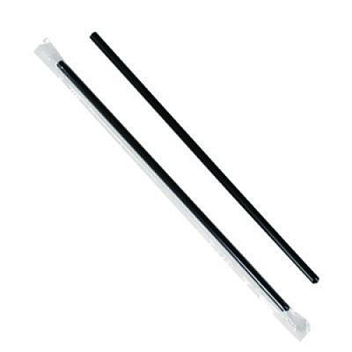 Karat Jumbo Straws, 9", Plastic, Black, 2,000/Carton (C9035)
