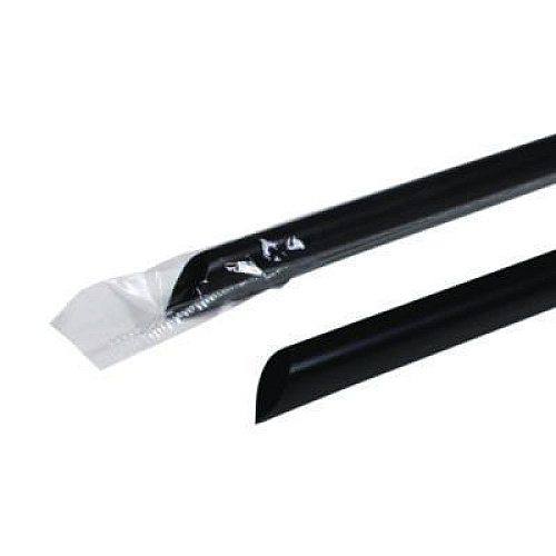 Karat Jumbo Straws, 9", Plastic, Black, 2,000/Carton (C9035)