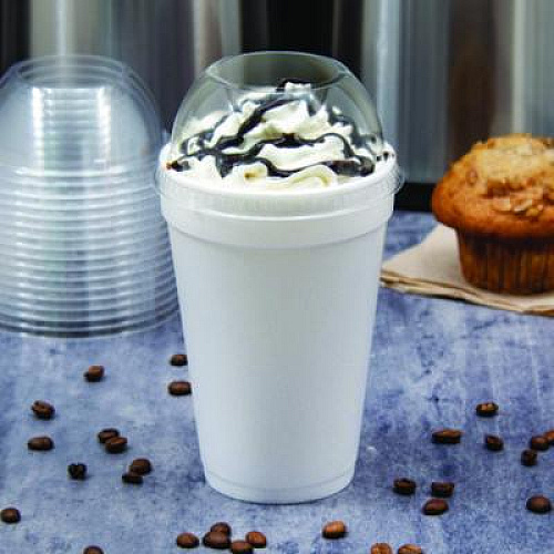 Dart Dome-Top Sundae/Cold Cup Lids, Fits 12 oz to 24 oz Cold Cups, Plastic, Clear, 1,000/Carton (16LCDHX)