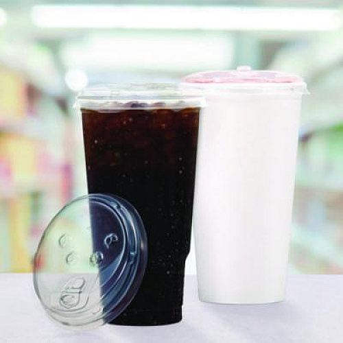 Dart Prima Strawless Plastic Lids, Fits 30 oz to 32 oz Cold Cups, Clear, 100/Sleeve, 12 Sleeves/Carton (P3032RSL)