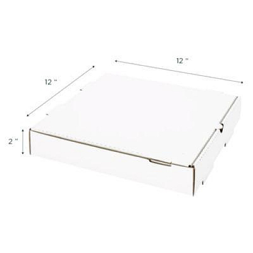 Karat Corrugated Pizza Boxes, 12 x 12 x 1.97, White/Brown, 50/Carton (FPPBF12W)