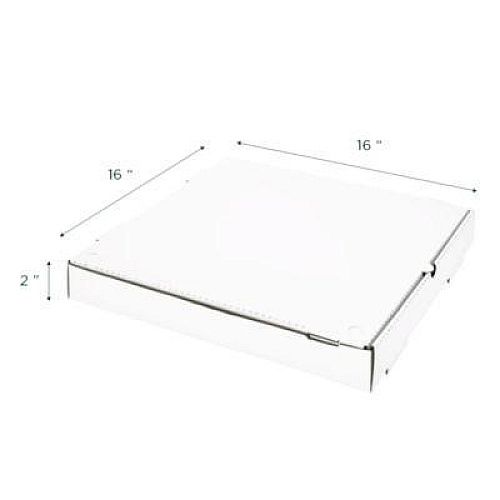 Karat Corrugated Pizza Boxes, 16 x 16 x 1.97, White/Brown, 50/Carton (FPPBF16W)