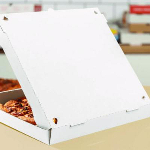 Karat Corrugated Pizza Boxes, 16 x 16 x 1.97, White/Brown, 50/Carton (FPPBF16W)