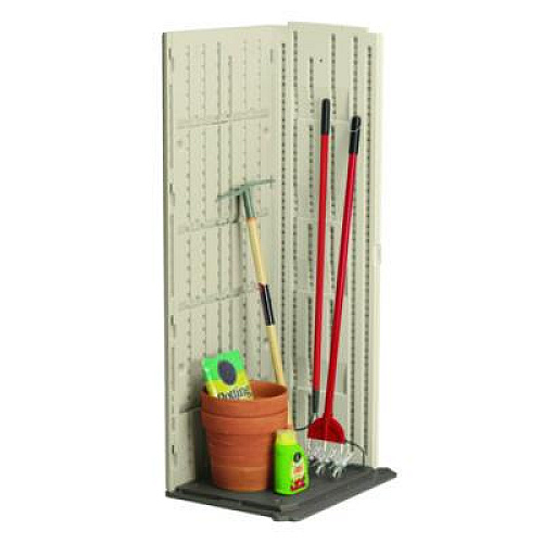 Suncast Vertical Storage Shed, 22 cu ft, 2 ft 8.25" x 2 ft 1.5" x 6 ft, Vanilla/Stoney (BMS1250)