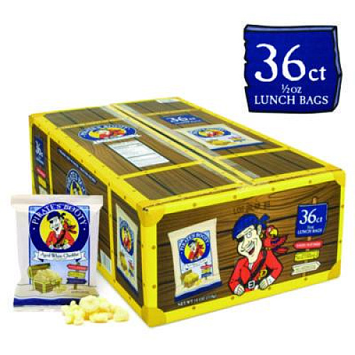 Pirate's Booty Puffs, Aged White Cheddar, 0.5 oz Bag, 36/Box (22000092)