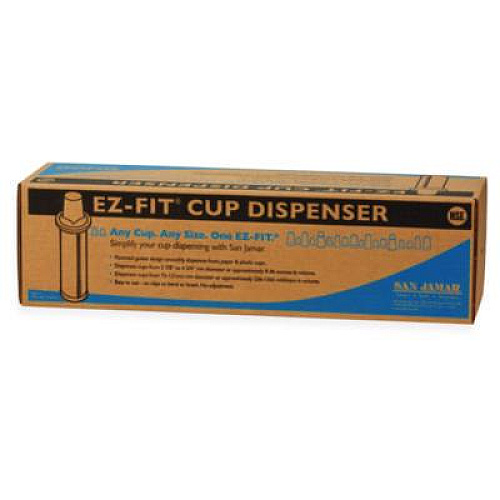 San Jamar EZ-Fit One-Size-Fits-All Cup Dispenser, For 8 oz to 46 oz Cups, Black (C2410C)