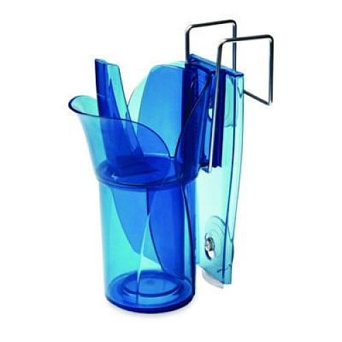 San Jamar Saf-T-Scoop and Guardian System for Ice Machines, 12 oz to 16 oz Ice Scoop, Transparent Blue, 50/Carton (SI7000)