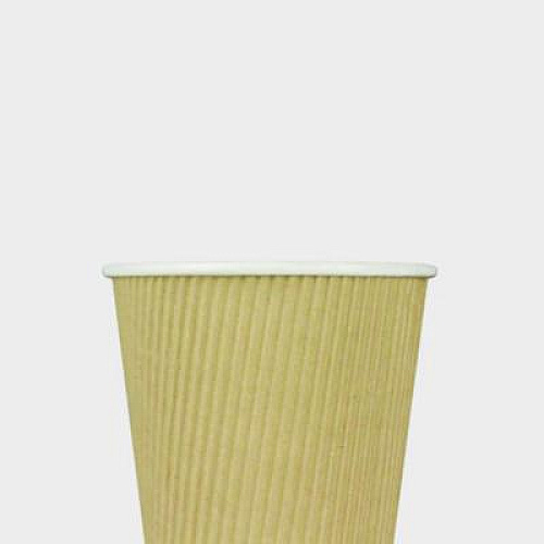 Karat Ripple Hot Cups, 10 oz, Paper, Kraft/White, 500/Carton (CKRC510)