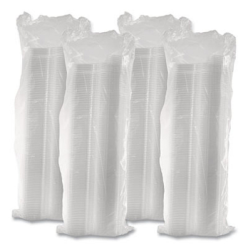Dart ClearPac SafeSeal Tamper-Resistant/Evident Containers, Flat Lid, 4 oz, 3.72 x 4.2 x 1.41, Clear, 100/Pack, 4 Packs/Carton (CH4DEF)