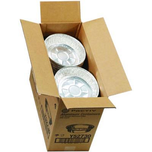 Pactiv Evergreen Aluminum Take-Out Container, 24 oz, 7" Diameter x 1.53" h, Silver, 250/Carton (Y52730)
