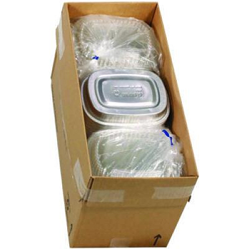 Pactiv Evergreen Classic Carry-Out Container with PET Dome Lid, 22 oz, 8.2 x 6.2 x 1.3, Silver/Clear, Aluminum, 100/Carton (Y6708PET)