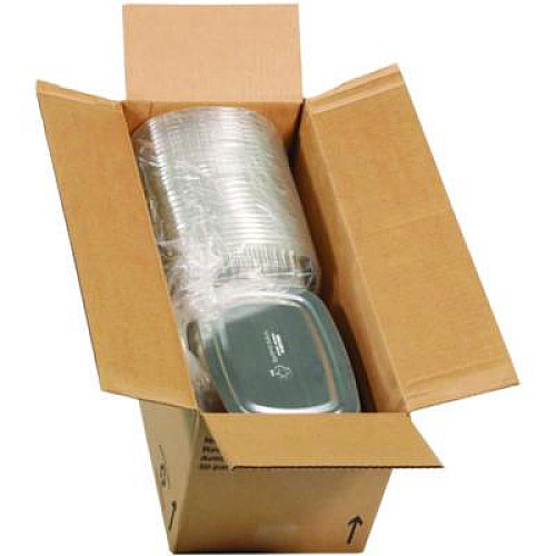 Pactiv Evergreen Classic Carry-Out Container with PET Dome Lid, 46 oz, 9.8 x 7.8 x 1.3, Silver/Clear, Aluminum, 50/Carton (Y6710PET)
