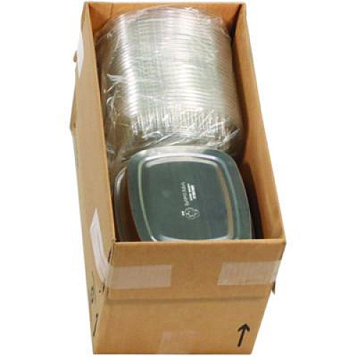 Pactiv Evergreen Classic Carry-Out Container with PET Dome Lid, 46 oz, 9.8 x 7.8 x 1.3, Silver/Clear, Aluminum, 50/Carton (Y6710PET)