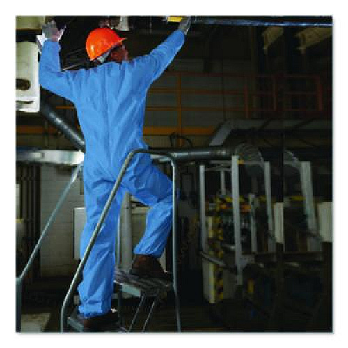 KleenGuard A65 Zipper Front Flame Resistant Coveralls, 4X-Large, Blue, 21/Carton (45317)