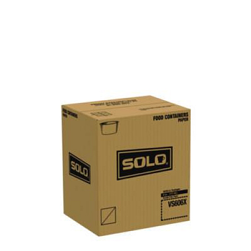 SOLO Double Poly Paper Food Container, 6 oz, 3.83" Diameter x 1.99" h, White, 1,000/Carton (VS606X02050)